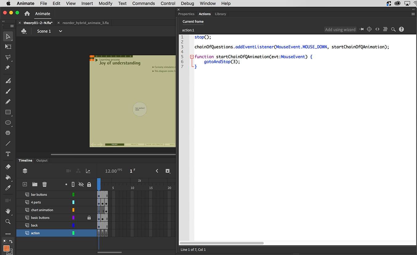 Adding interactivity in ActionScript