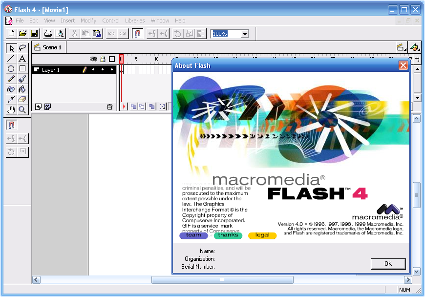 Mosaic web browser and Flash 4 user interface