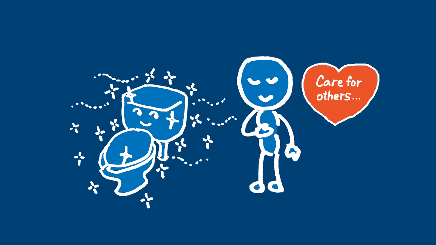 Care for others — the core of good restroom etiquette