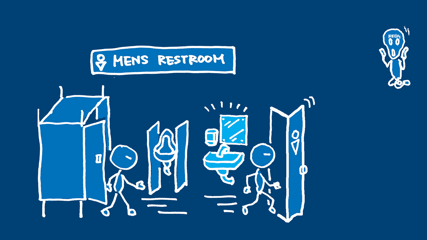 Many people exit without washing their hands